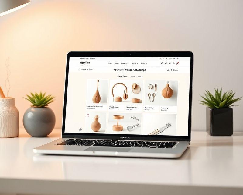Retail e-commerce storefront on a laptop
